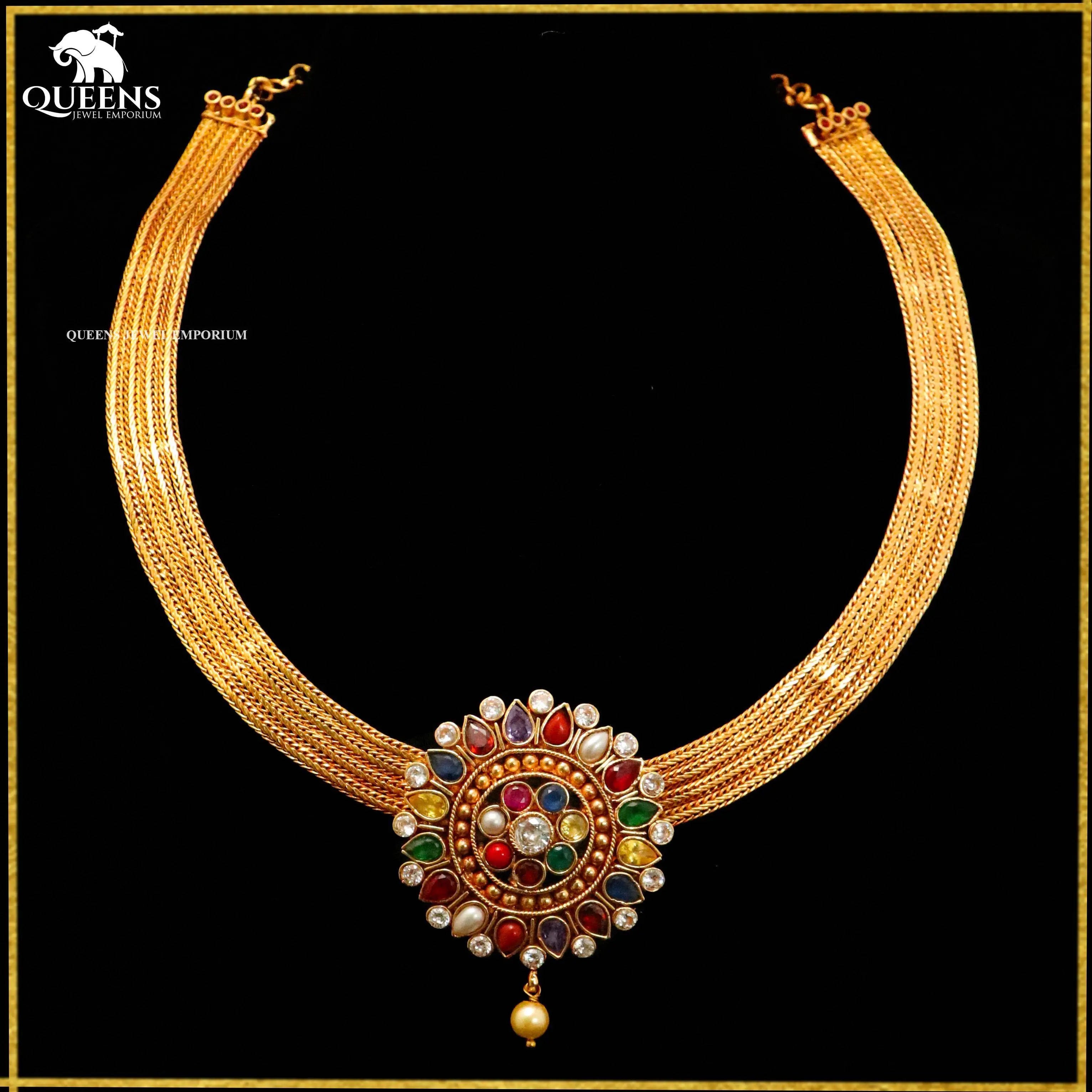 NAVARATNA KANTI NECKLACE - Queens Jewel Emporium