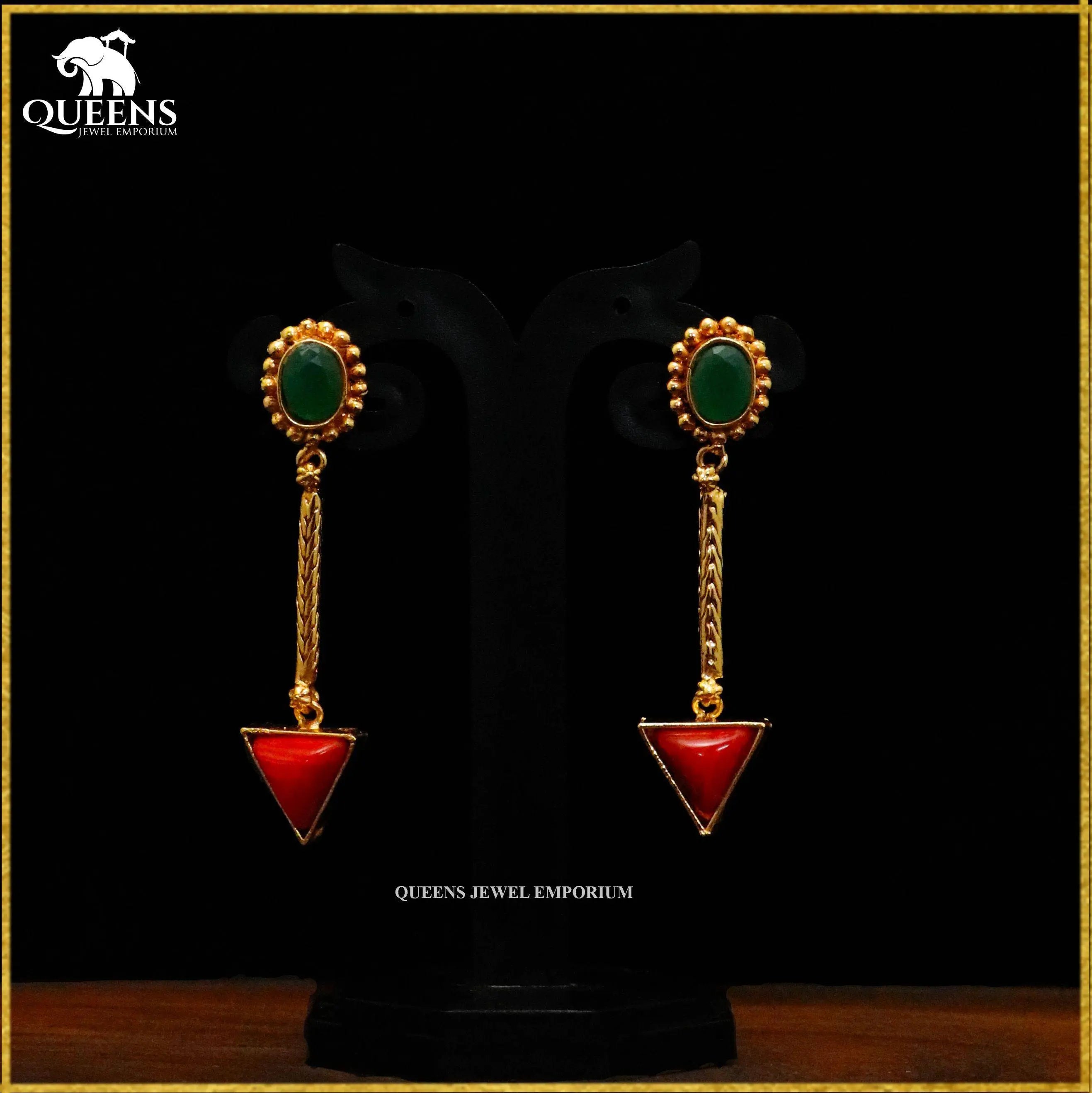 PAVITHA CORAL CHAIN WITH EARRINGS - Queens Jewel Emporium