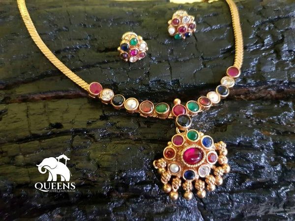MINI NAVARATNA ADIGAI - Queens Jewel Emporium