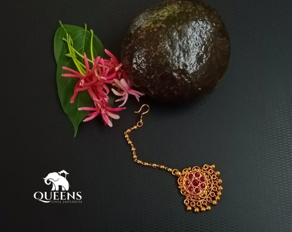 MAITHILI ANTIQUE HAIR TIKKA - Queens Jewel Emporium