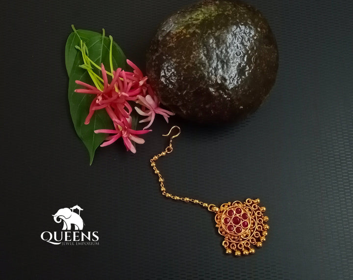 MAITHILI ANTIQUE HAIR TIKKA - Queens Jewel Emporium