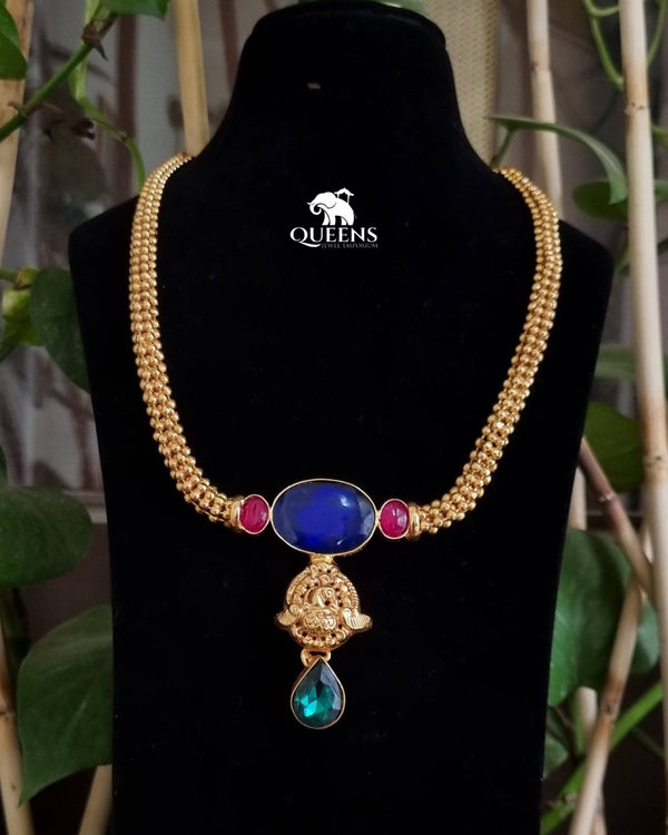MANIMEGALAI MULTI GEM HARAM - Queens Jewel Emporium