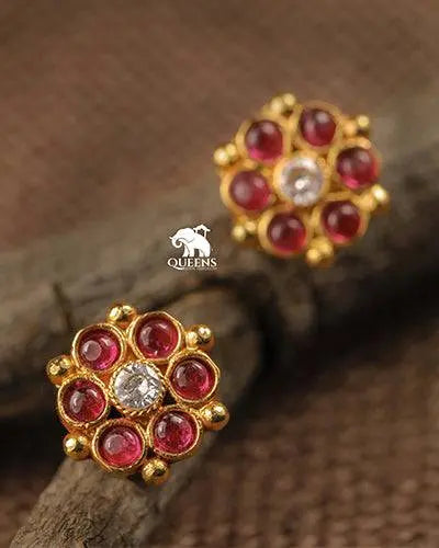 RED KEMP STUDS - Queens Jewel Emporium