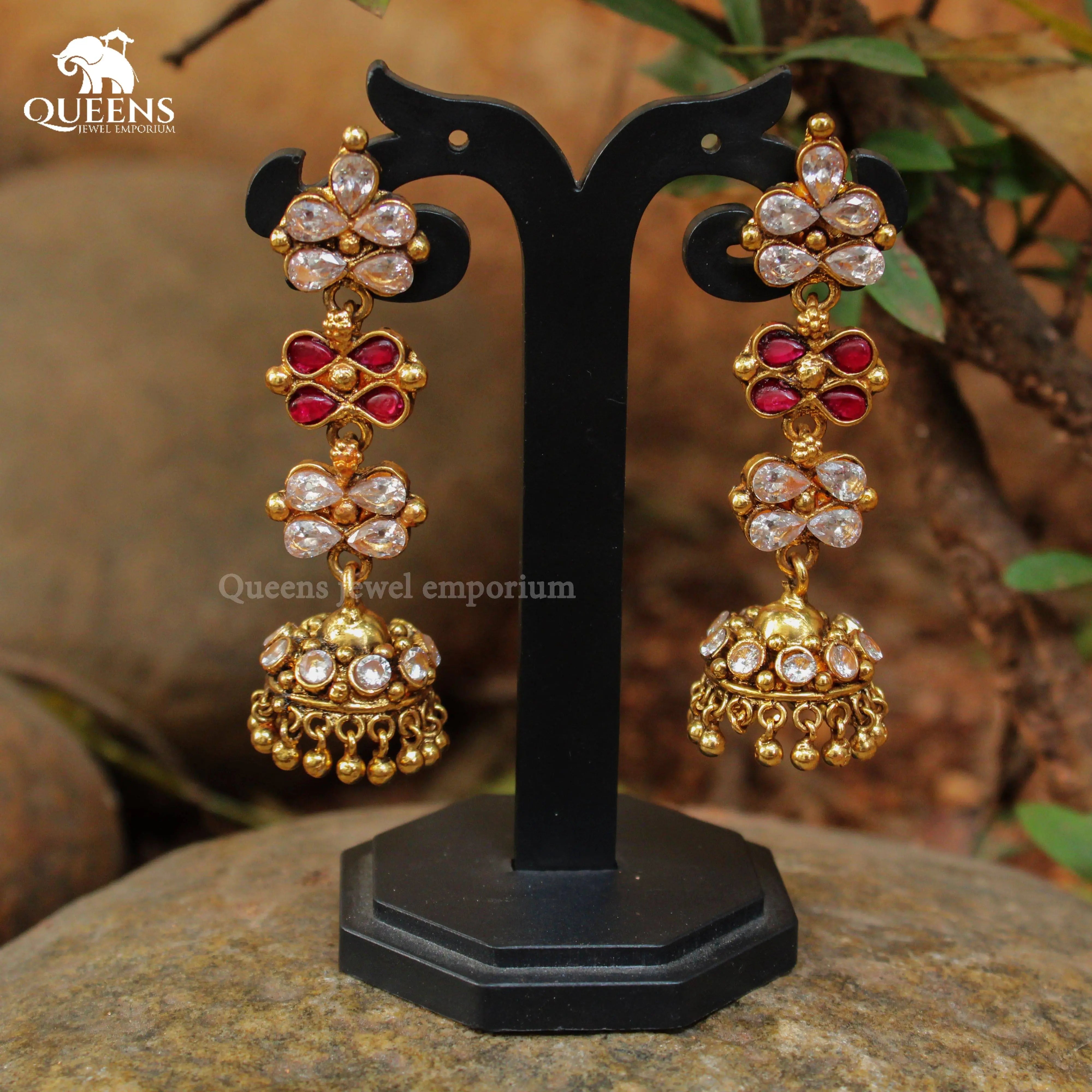 SANDHYA ZIRCON JHUMKA - Queens Jewel Emporium