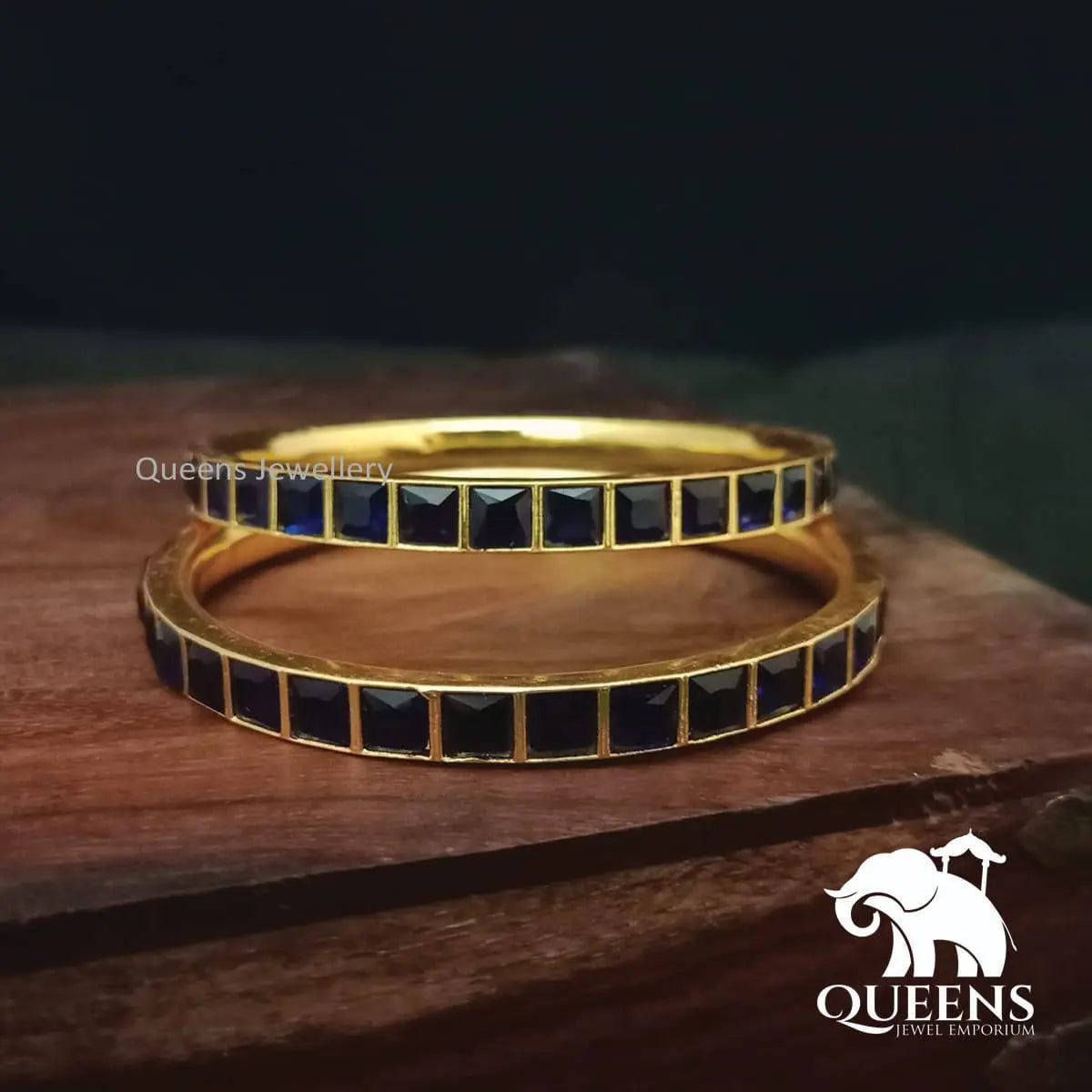 SATHURA INK BLUE BANGLES - Queens Jewel Emporium