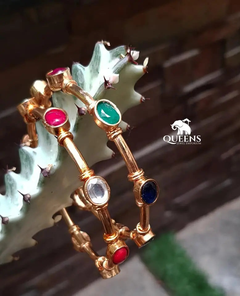 SHUBAM BANGLES - NAVARATNA - Queens Jewel Emporium