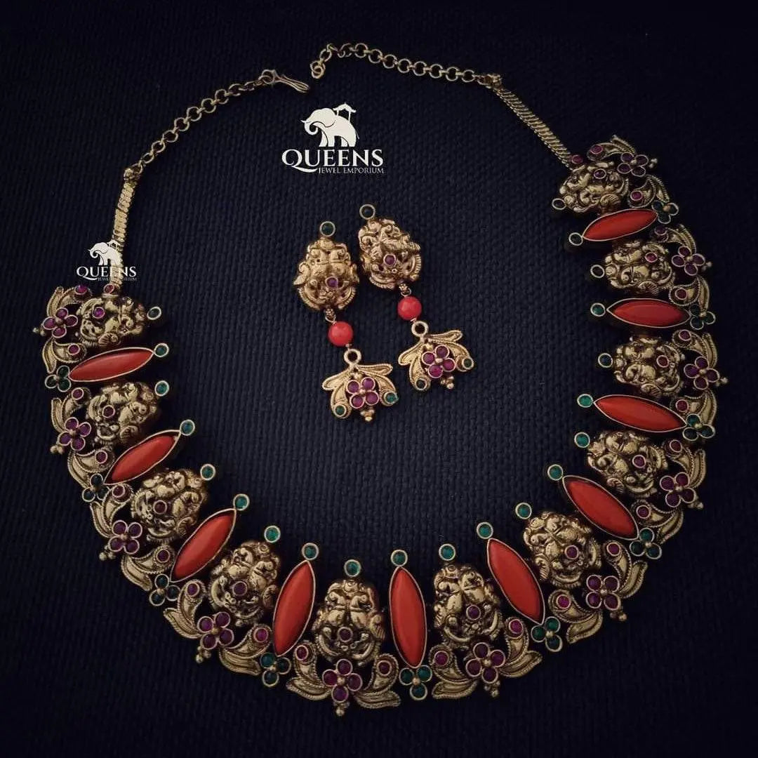 SINDHURI CORAL NECKLACE - Queens Jewel Emporium