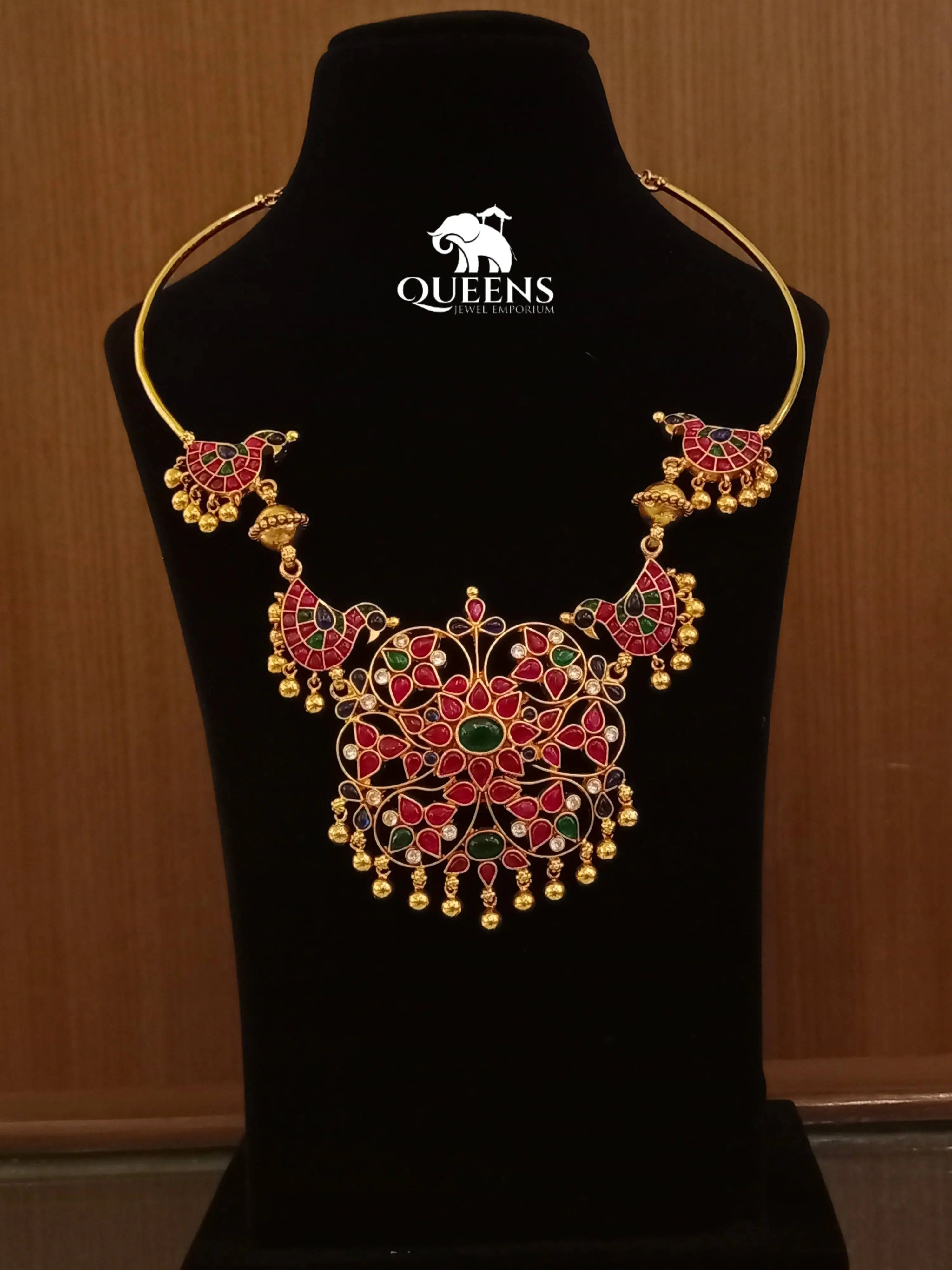 SUMA PEACOCK KANTI NECKLACE - Queens Jewel Emporium