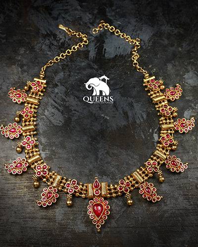 TANJORE KEMP MANGA NECKLACE - Queens Jewel Emporium