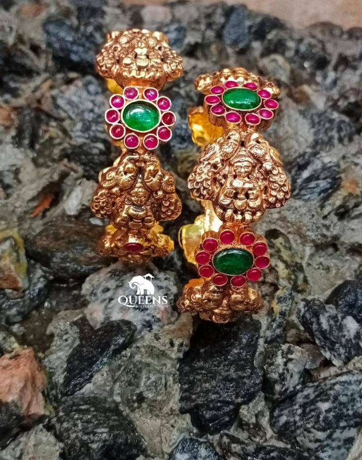 FLORAL NAGAS BANGLE-GREEN - Queens Jewel Emporium