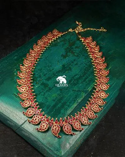 Haram with kemp stone and mango motif-Mango motif statement haram