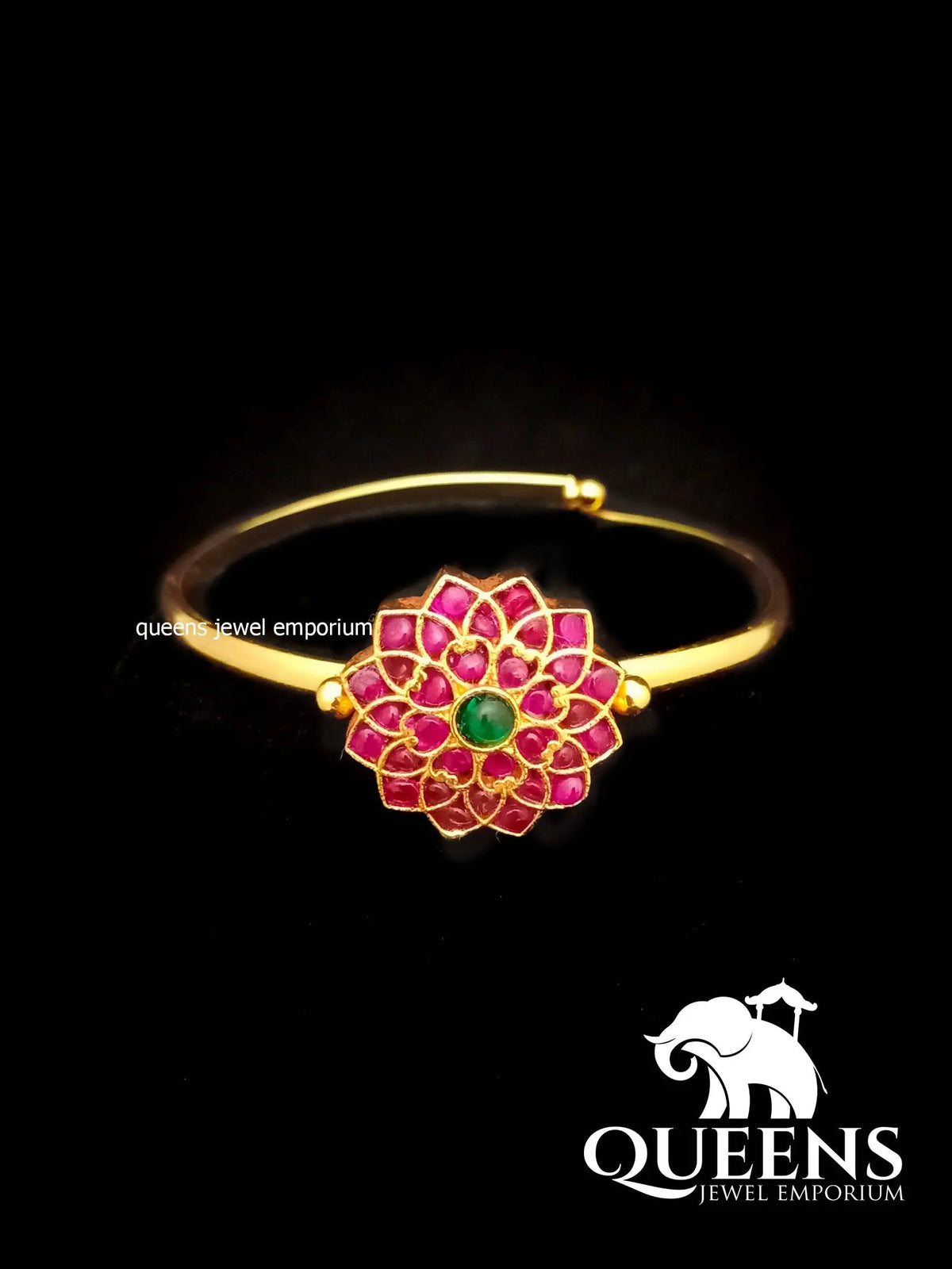 Minimal traditional kemp kada-Classic flower motif bracelet
