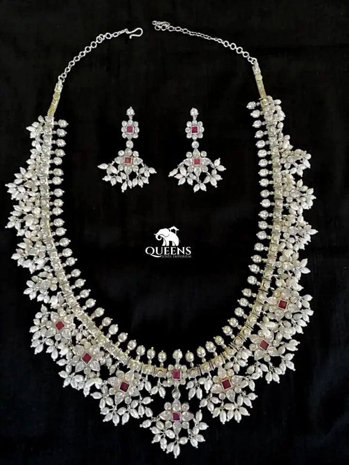 Oxidized finish gutta pusalu haram-Silver color haram